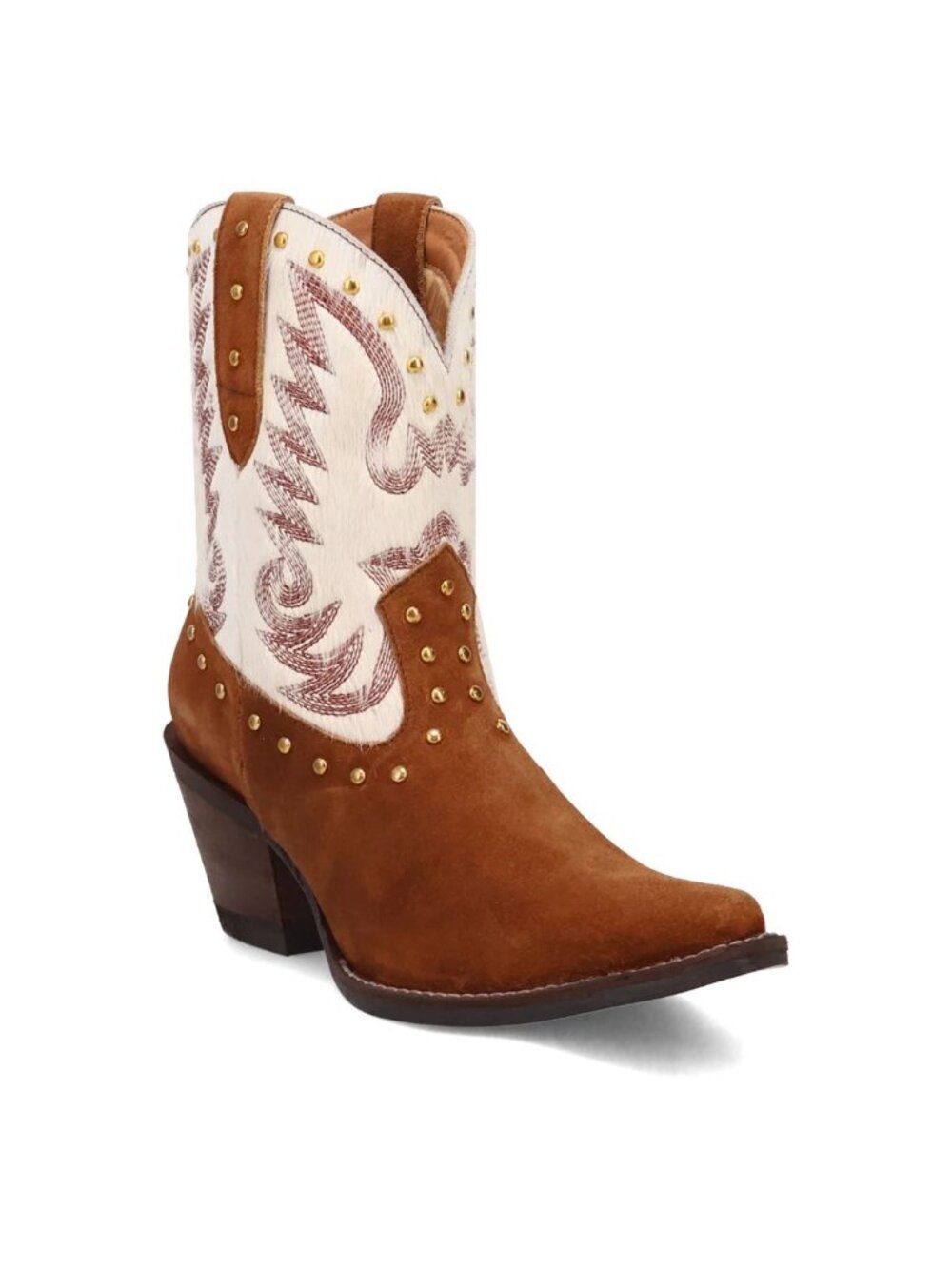 Dingo Ladies Rodeo Queen Suede/ Hair On Brown Booties DI2222-BN - Picture 6 of 7